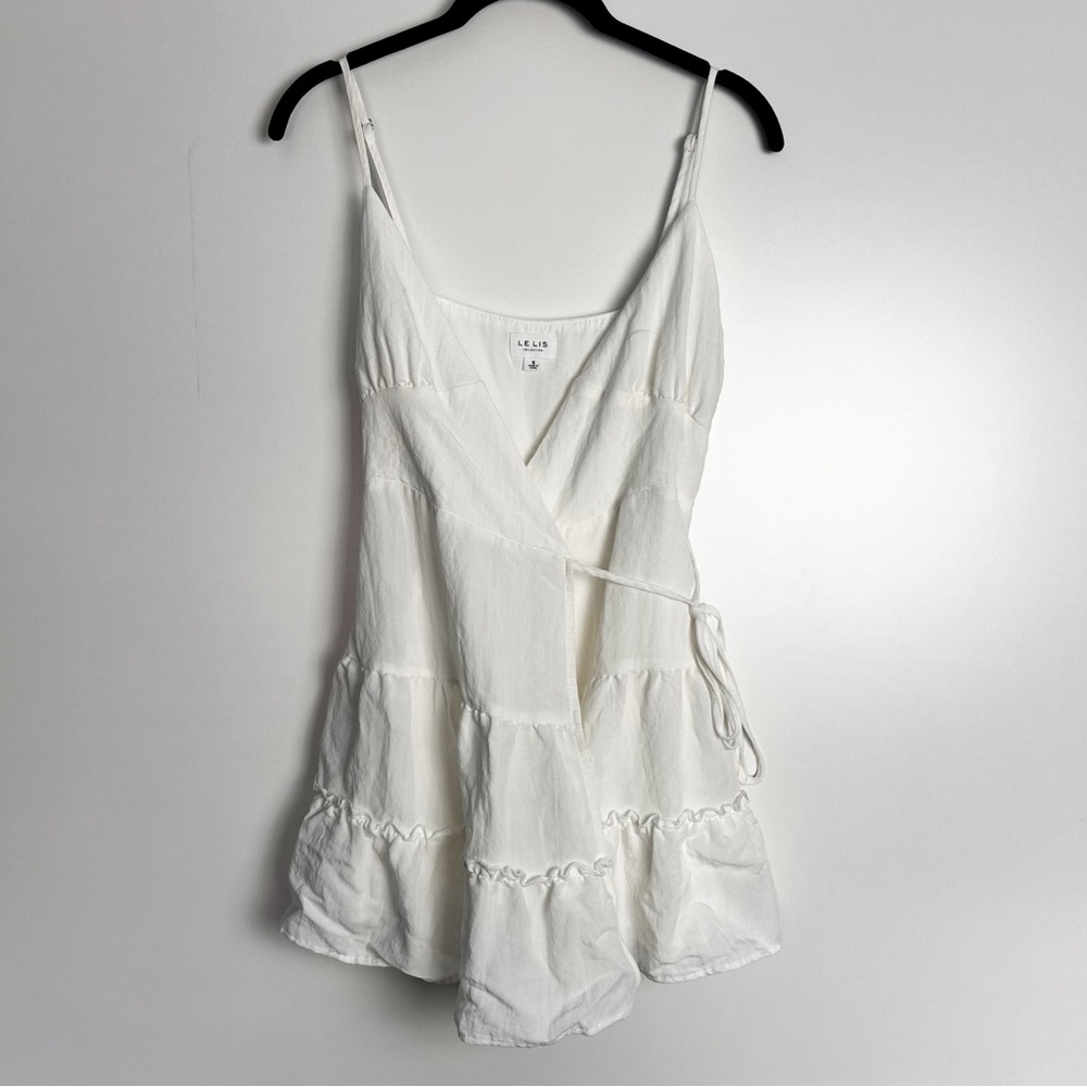Lelis white wrap mini dress